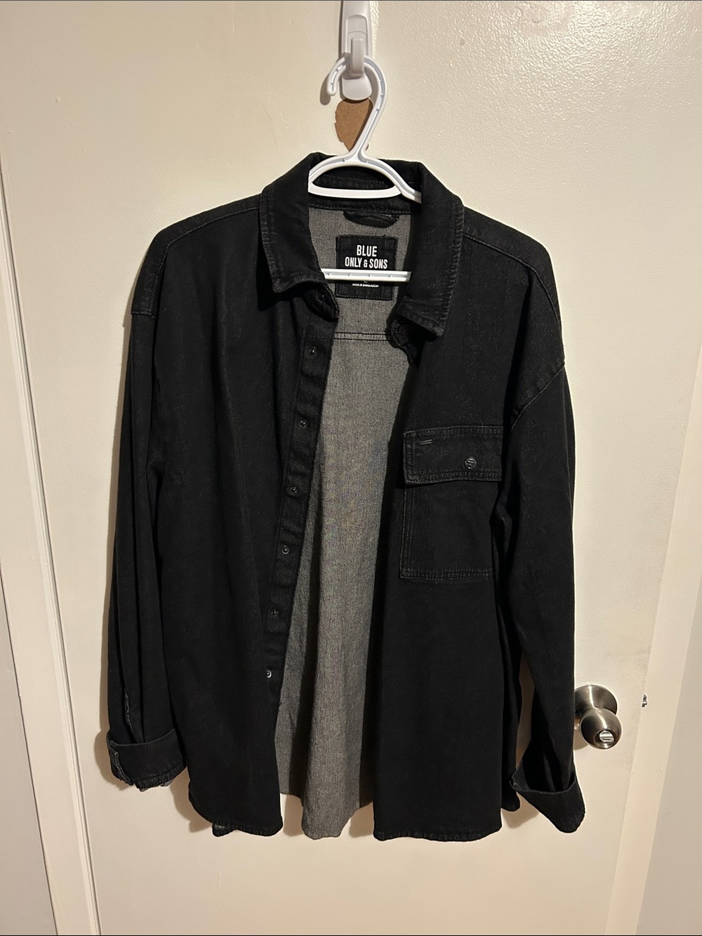 ONLY & SONS Black Button-Up Overshirt Jacket
